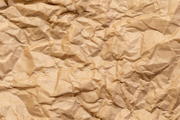 Crumpled Brown Kraft Paper Texture Background