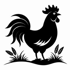 Crowing Rooster Silhouette - Farm Style