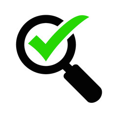 Magnifying Glass with Check Mark Icon