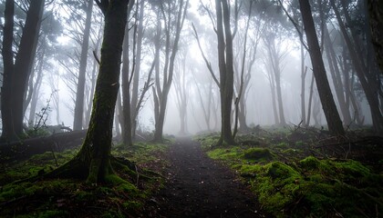 Obraz premium Misty forest path (3)