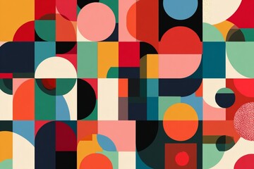 Colorful Geometric Abstract Background with Modern Shapes and Textures