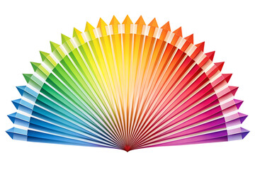 color guide fan isolated on white background. PNG Transparent file type with high definition quality And vibrant color grading Available.