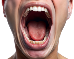 portrait of a young man screaming isolated on white background. PNG Transparent file type with high definition quality And vibrant color grading Available.