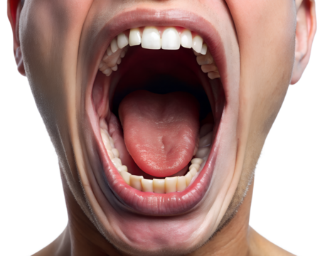 portrait of a young man screaming isolated on white background. PNG Transparent file type with high definition quality And vibrant color grading Available.