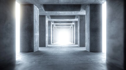 Empty concrete corridor