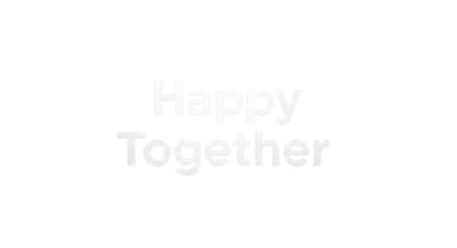 Uplifting message of 'Happy Together' to evoke feelings of love, friendship, and belonging for heartwarming designs and social media content creation