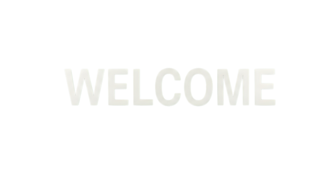 Make guests feel welcome with this bold modern white welcome text overlay, great for a website banner, reception area sign, or friendly digital greeting