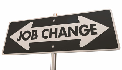 Job Change Arrow Sign Career Switch New Direction 3d Illustration