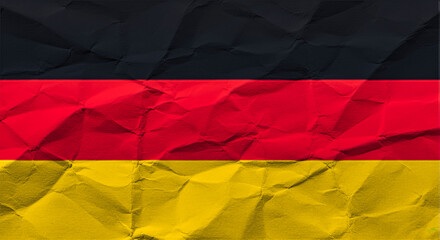 German Flag on Crumpled Paper