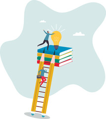 Creativity, knowledge to achieve success, imagination or education to develop skills, inspiration or finding solution.about a man and his life.