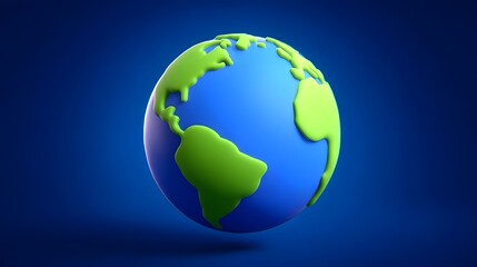 Fototapeta premium A vibrant and detailed 3D rendering of the planet Earth, showcasing the distinct landmasses and bodies of water that make up the global geography.
