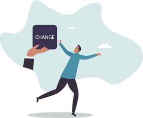 Status quo bias, fear or refuse to change, comfort zone or conservative thinking, afraid of changing risk or resist to make decision.about a man and his life.