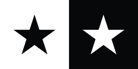 Star icons set. Black and white silhouette collection