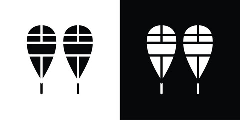 Snowshoes icons set. Black and white silhouette collection