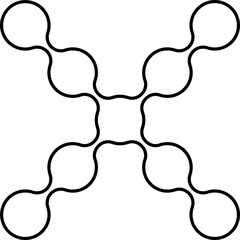 X-shaped arrangement of dots forming a structured geometric composition.