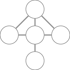 Web-like geometric structure of dots connected in a triangular pattern forming an abstract lattice.