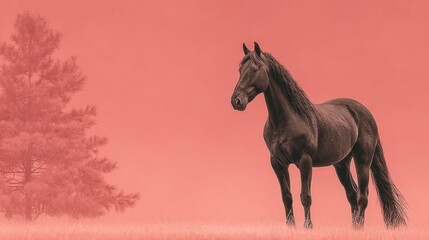 Naklejka premium brown horse on plain background, isolated animal portrait, symbol of 2026 year