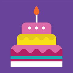 happy birthday cake icon vector art