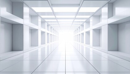 Fototapeta premium White modern hallway interior