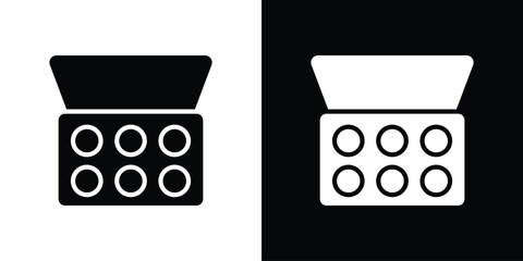 Makeup palette icons set. Black and white silhouette collection