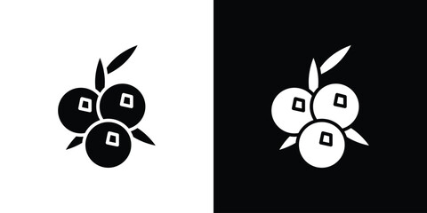 Juniper icons set. Black and white silhouette collection