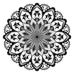 Mandala art decorative circular floral pattern design isolated vector illustration