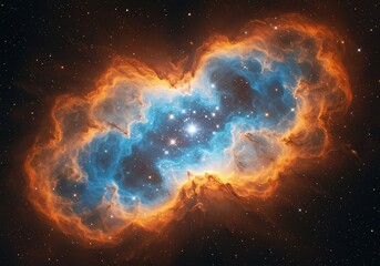 Obraz premium Nebula formation in outer space with vibrant colors and stellar dust clouds