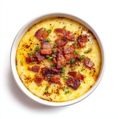 Southern Grits with Bacon and Scallions in a Bowl