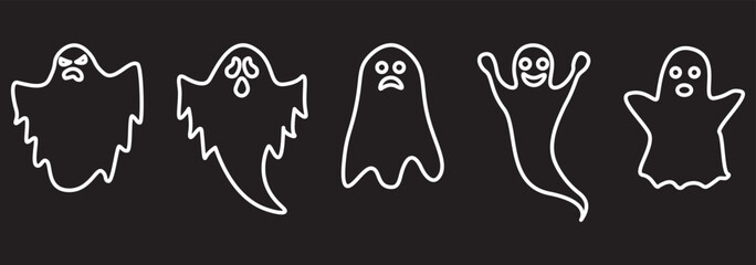 Spooky Halloween Ghost Figures Collection scary black