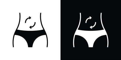 Detox icons set. Black and white silhouette collection