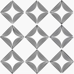 Fototapeta premium Geometric monochrome stripy seamless pattern, black and white vector abstract background. graphic symmetric backdrop. 1