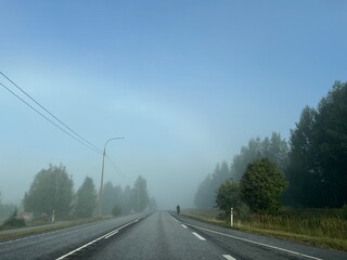 road in the fog