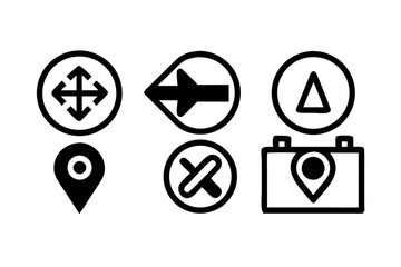 Navigation and location vector icon set