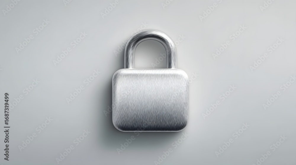 Aufkleber a silver padlock icon symbolizing digital security and access control in a clean ui