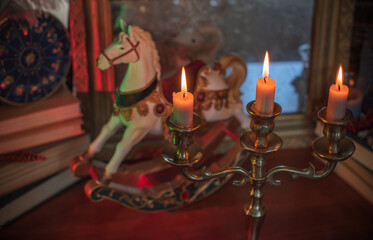Horse Figurine in Candle Holder. Astrology and Year of the Horse Symbol