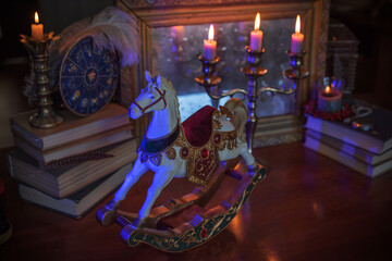 Horse Figurine in Candle Holder. Astrology and Year of the Horse Symbol
