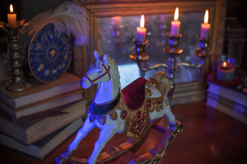 Horse Figurine in Candle Holder. Astrology and Year of the Horse Symbol