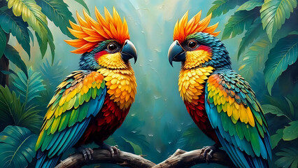 Obraz premium Blue and yellow macaw