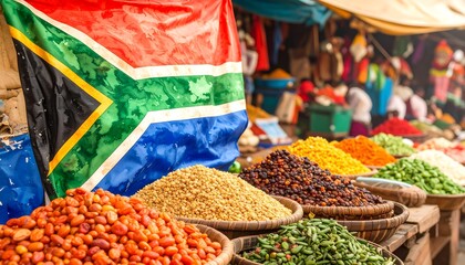Vibrant spices fill market stalls