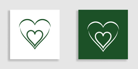 organic logo. heart leaf icon symbol logo.