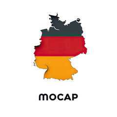 Obraz premium Germany map shaped like its flag
