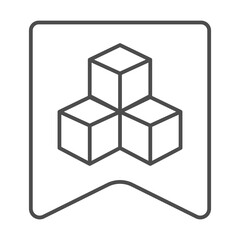 Token bookmark thin line icon, multiverse concept. Vector graphics. Crypto asset link sign on white background, outline style icon for mobile or web design.