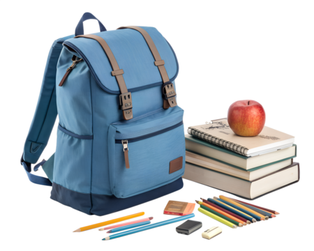 school supplies isolated on white