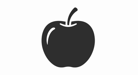 Simple Apple illustration on white background. Fresh apple drawing, isolated fruit art conveys healthy lifestyle choices. Concept simple apple artwork for minimalistic designs, modern branding,