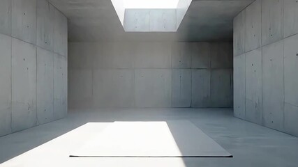 Sunlight Streaming Through Skylight in Empty Concrete Room. - Powered by Adobe