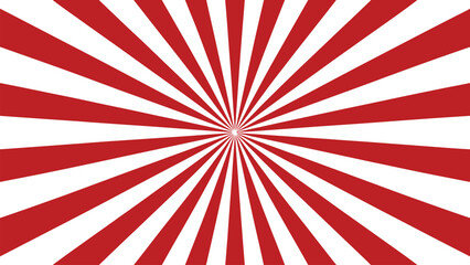 Red sunburst rays background with abstract retro radial lines design
