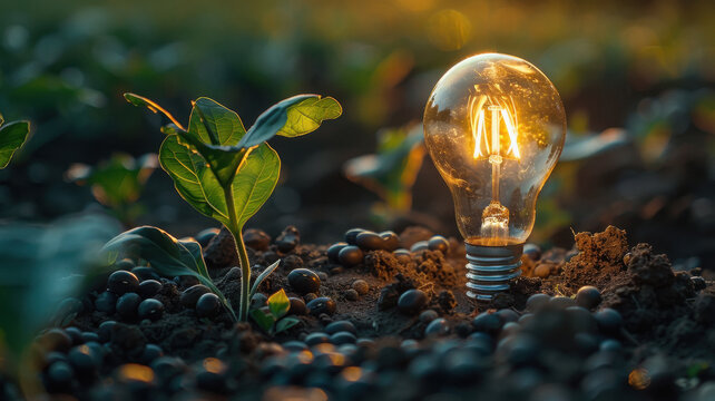 light bulb at agriculture field