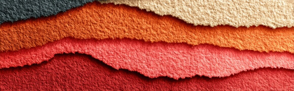 Beautiful pile of colored carpet featuring a muted terracotta to sand gradient with gentle paper noise textures offering a warm and cozy atmosphere for interiors and designs