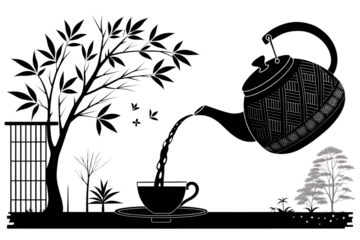 teapot and cup of tea