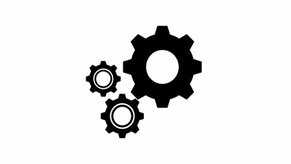Three interlocking gears vector illustration, a settings icon